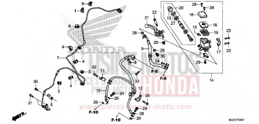 MAITRE-CYLINDRE FREIN AV. (CB650FA) (1) CB650FAG de 2016